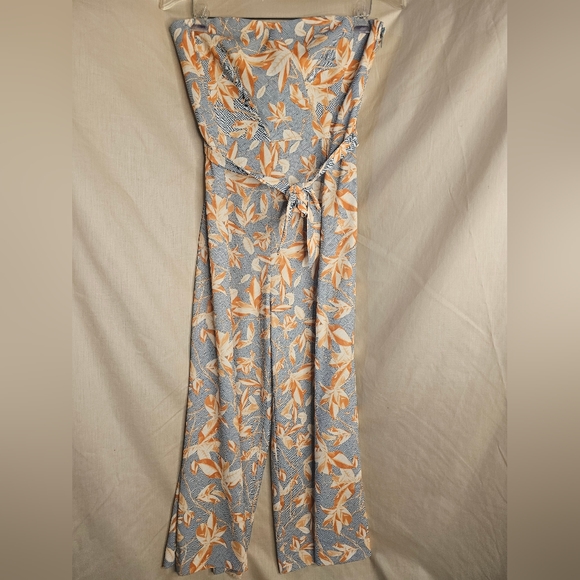 H&M Women Jumpsuit, Size 8, Color: Blue, Off white, orange - Picture 2 of 12